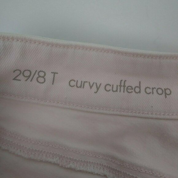 Loft Womens 29/8T 32x29 Light Pink Jeans Curvy Crop Cuffed Stretch Denim Casual - Picture 4 of 12